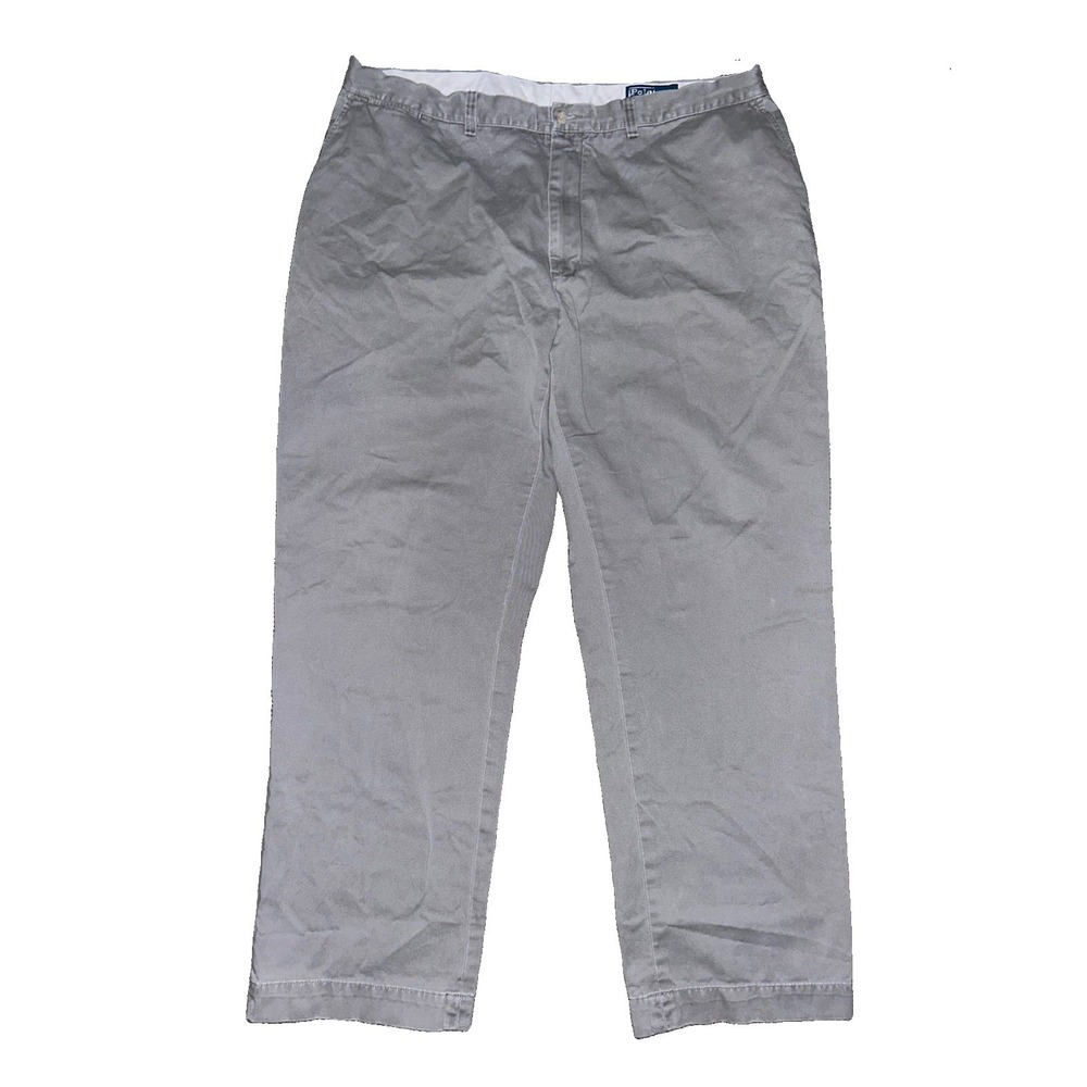 Vintage 90s Polo Ralph Lauren Men's Gray Chino Straight Leg Pants 42x32 (40x32)